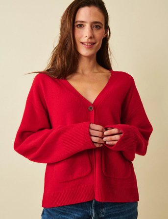 Jumperfabriken Estrid Cardigan - Red - M