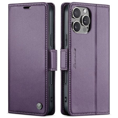 (For iPhone 12mini) Tynt lommebokdeksel i skinn med kortspor og magnetisk lukking