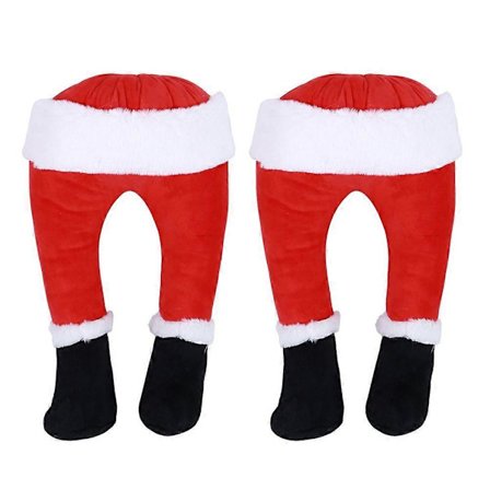 2 stk. Utstoppede Nisseben Livlig Julenisse Falske Ben Juledekorasjon [DB]