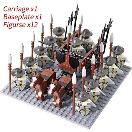 Medieval Knights mini Actionfigurer Byggeklodser Romersk Kæmpevogn Vogn Soldat Krigshest Klodser Legetøj til Børn Gave Db