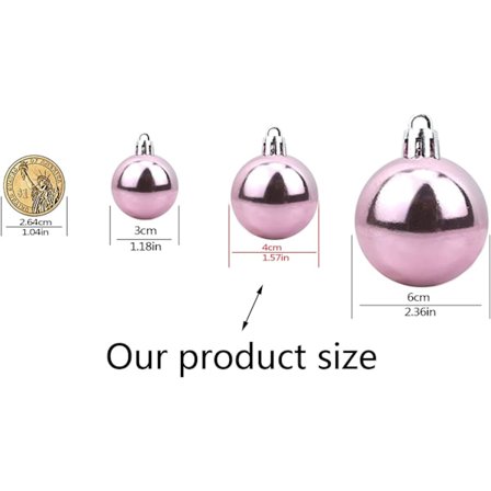 Julekuler Ornamenter, 36 stk Knusesikre Juletrepynt Hengende Kuler til Juletre Høytids Bryllupsfest Dekorasjon 1,6" (40mm)