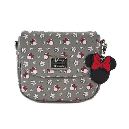 Loungefly - Disney - Minnie Head & Flower Print Axelväska By Loungefly
