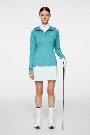 J.Lindeberg - Golf - Agnes Quarter Zip Hood - Blue - Woman - S