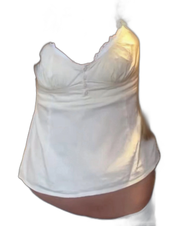 Vit blus med spets och knappar