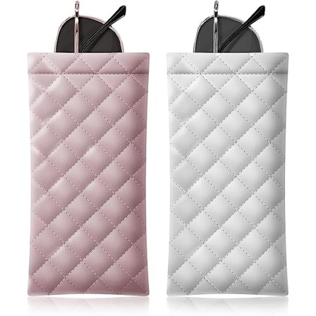 Puristettava aurinkolasikotelo - Kannettava aurinkolasien järjestelypussi Pehmeät PU-nahkaiset lasit 2 kpl