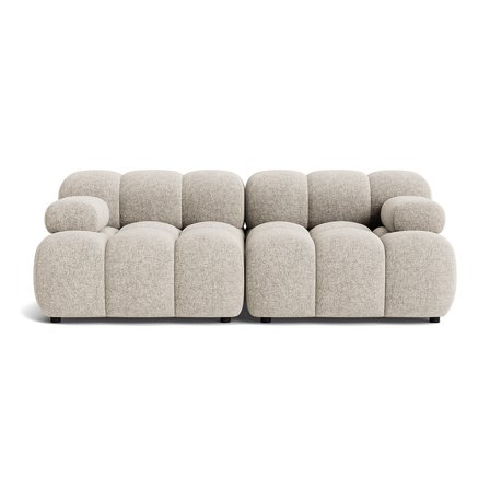 Puffy 2-Sitzer-Sofa in Genesis Grau/Beige, modernes Design, weiche Polsterung, komfortables Polstersofa, zeitloser Stil, Gesamthöhe 64cm.
