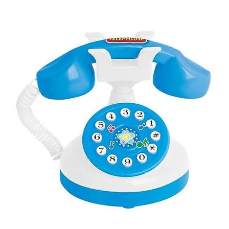Telefonleksak i plast Chatter Phone Leksak Barn Undervisning Telefon Låtsaslek Telefon Rotary Telefon Rekvisita Födelsedagsfest Favor för Barn (FMY)