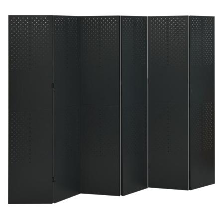 Vidaxl Rumsavdelare 6 Paneler 2 St Svart 240x180 Cm Stål Svart