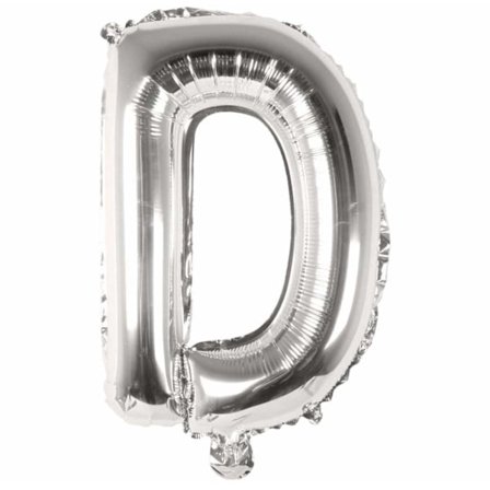 Bokstavsballong Silver 80cm Stor