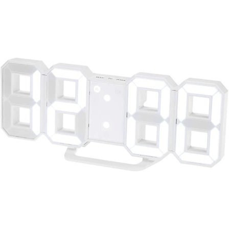 3D LED Digital Veggklokke, Soverom Kontor Alarmklokke, Hjemmedekorasjon, Hvit Hus (hvit)
