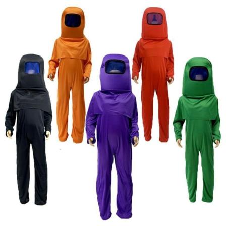 Halloween Kid Among Us Cosplay Costume Fancy Dress Jumpsuit Z orange L Black M