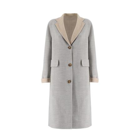 Eleventy Single-Breasted Coats Grå, Dame Uldfrakker