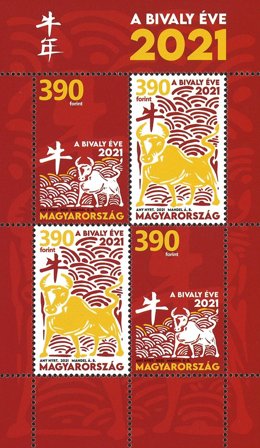 Ungarn 2021 - Oksens år - Postfrisk miniark