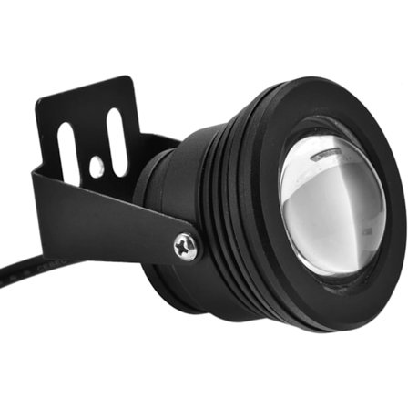 Akvarium LED-ljus, 12V 10W RGB Vattentät Aquarium LED Spotlight Lampa för Akvarium Pool Trädgård Under Vattnet (svart skal)