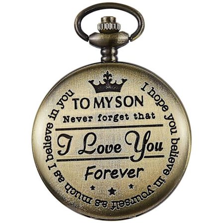 Menn Kvarts Lommeur Klassisk Vintage Hengesmykke Ur Til Min Sønn "Ur Gave Til Far Mor Sønn Halskjede Ur