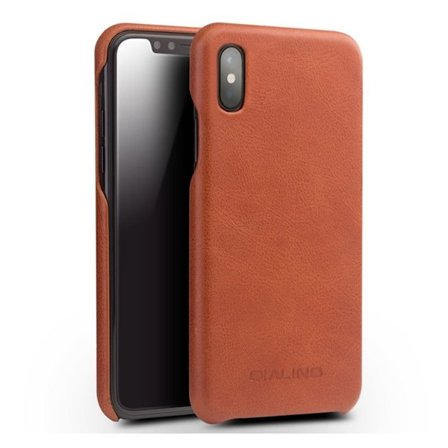 QIALINO iPhone X etui i okselæder - Lysebrun