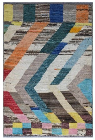 Dywan Berber Colourful 89X140 (Wełna, )