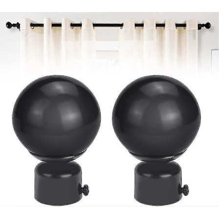 Gardinstang dekor Rund Kule (2 stk, svart)