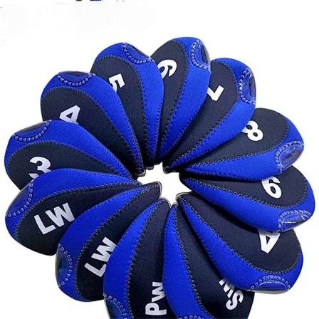 Golf Jern Cover, 12 stk. Læder Golfklub Hoveddækning, Passer til Alle Mærker Golf