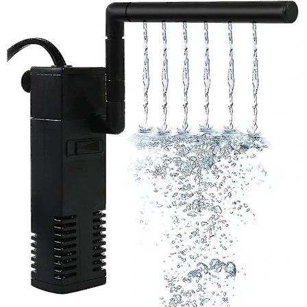 /EA/Akvarium Internfilter, Justerbar Flödeshastighet Akvariefilter Med Vattenpump För 20-250l Akvarium, Tyst, 20w