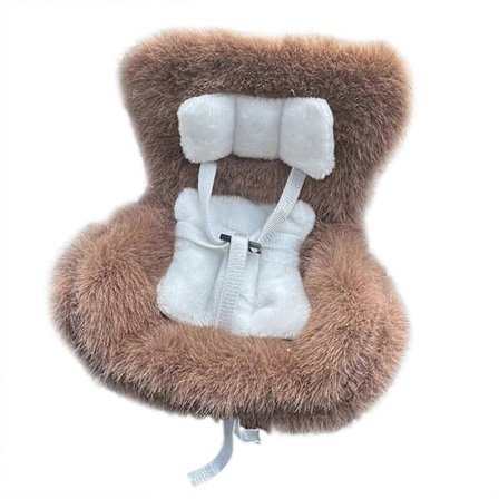 Autostole til dukker, passer til 17 cm sød plysdukke, biltilbehør Luftventil Dekoration Brun