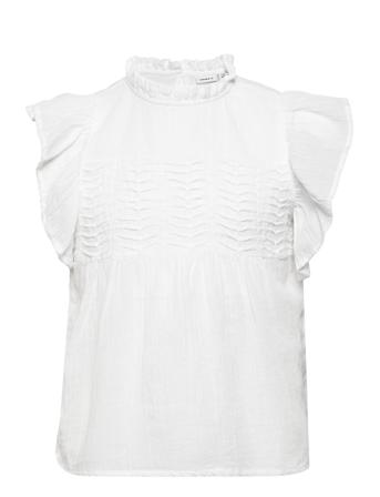 Nkfjulia Ss Top Box Bluse Tunika Hvit Name It