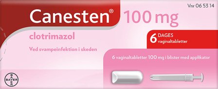Canesten 100 mg vaginaltabletter 6 stk., Medicin & Pleje, Håndkøbsmedicin, Svamp