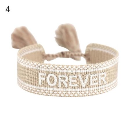 Dam Wrap Armband Tofs Utsökt Handdekoration Broderade Bokstäver n Armband för Vänner