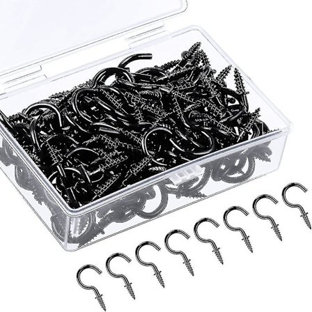 120 Pieces Screw Hooks Metal Hook Screw In Hanger Ceiling Hook Cabinet