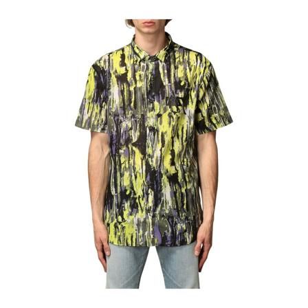 Armani Exchange, Short Sleeve Shirts Geel, Heren, Maat:L