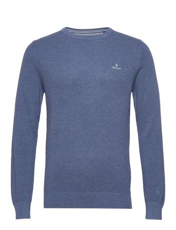 Cotton Pique C-Neck Blue GANT
