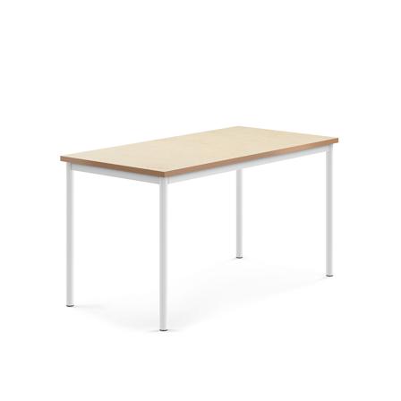 Tisch SONITUS, 1400x700x720 mm, Linoleum beige, weiß