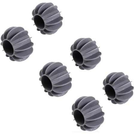 6 stk. grå vaskebolde i silikone til tøjrensning, fjerner dyrehår, vaskefnuller og dyrehår, genanvendelige kattevaskebolde