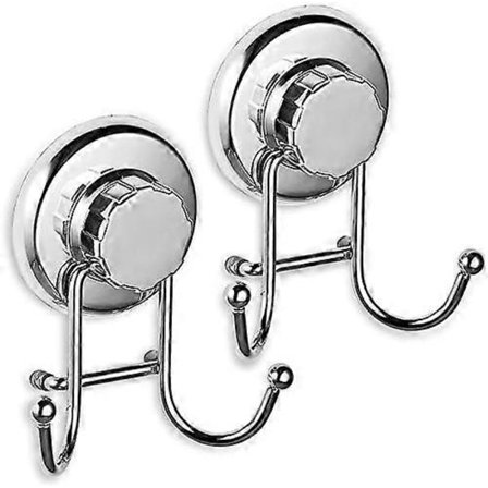 Kraftige sugekoppkroker - Organizer for håndkle, badekåpe og loofah - Sterke håndklekroker i rustfritt stål for bad og kjøkken, KLH