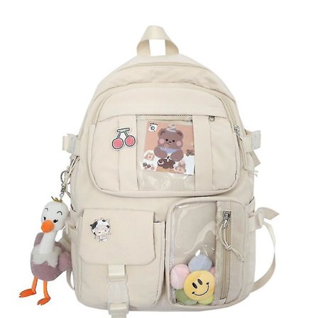 Sød pige-studerende gennemsigtig rygsæk Koreansk stil gymnasieelevs skoletaske