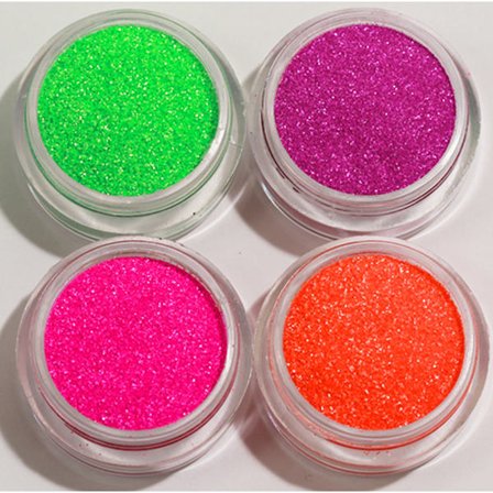 4 stk Finkornet glitter Neon