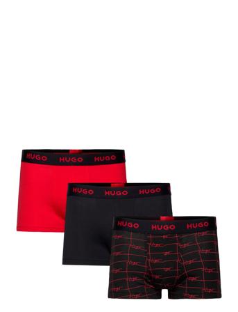 Trunk Triplet Design Boksershorts Rød HUGO*Betinget Tilbud