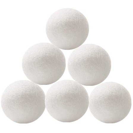 En uppsättning med 6 tvättbollar - tvättbollar - torkbollar - torkbollar i ull