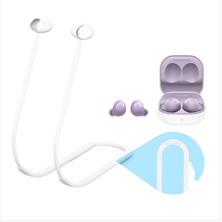 Silicongummiband för Samsung Galaxy Buds 2 Bluetooth-hörlurar kompatibelt med säker nackrem för att förhindra förlust
