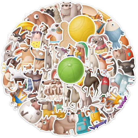 50 stk klistremerker - hundeklistremerke