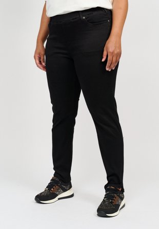 Ciso - Sofia 7/8 Stræk Jeans - Sort - Curvy Slim Fit / Elastik i Taljen