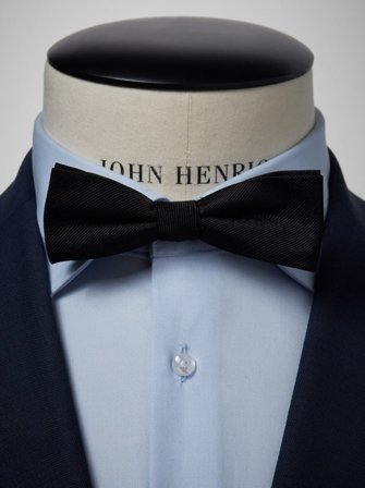 John Henric Men's Schwarze Piqué-Fliege Size Pre-tied