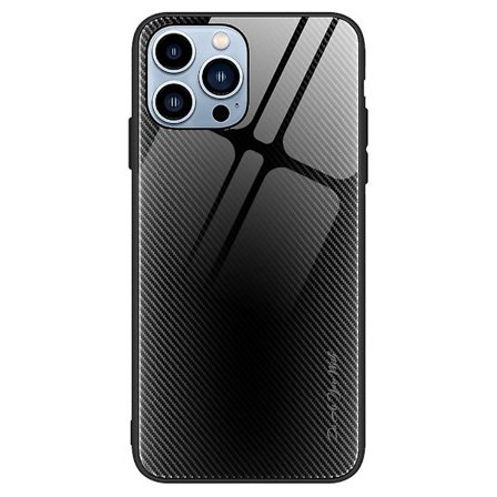 För Iphone 15 Pro Carbon Fiber Texture phone case härdat glas+tpu phone case
