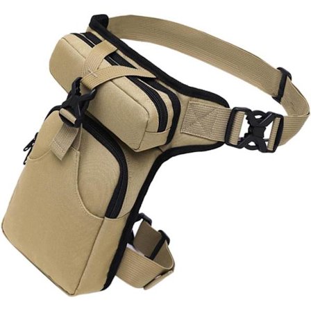 Trendy hofteveske for avslappet dagstursekk, vannavstøtende og allsidig, khaki, 28 x 13 x 38 cm