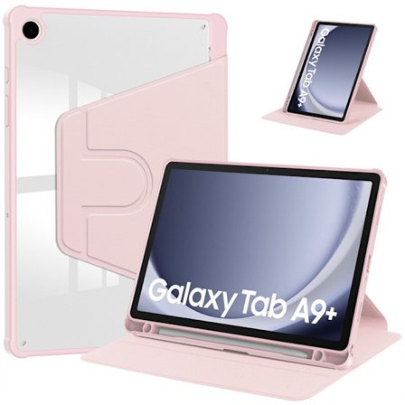 SAM Galaxy Tab A9+, faldsikker tablet case, roterende tablet case (pink)