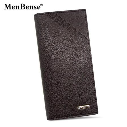 Herrplånbok Långt mode Flera kortplatser Herrplånbok Smal lång Tunn Herr Lyxig plånbok Designerplånbok män med myntväska 999-15 dark brown