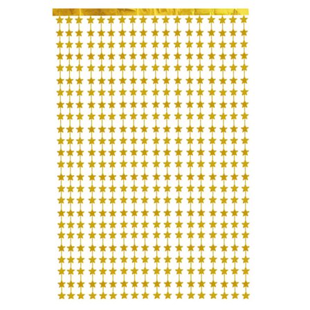 #Metallista tupsut verhot pentagrammilla - Kulta, kiiltävät tupsut, Alumi#