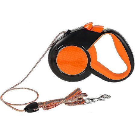 Rulleline til hund, udtrækkelig snor, refleksbånd, stærk tape med skridsikkert håndtag