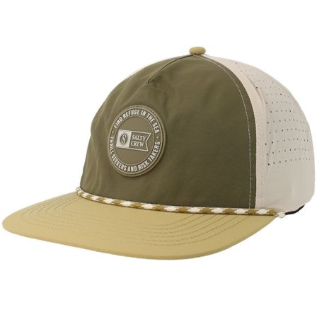 Salty Crew - Grön trucker Keps - Topshot Olive/Gold A-Frame Trucker @ Hatstore