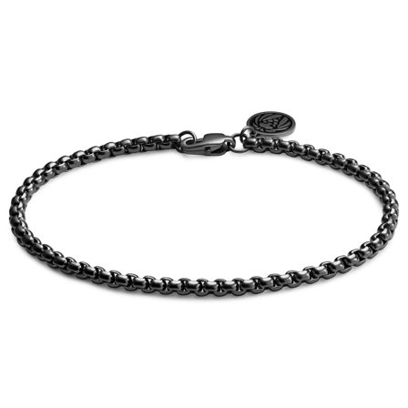 Essentials | 3 mm spiżowo-czarna bransoletka kostka zakrzywiona dla mężczyzn - Bransoletki stalowe